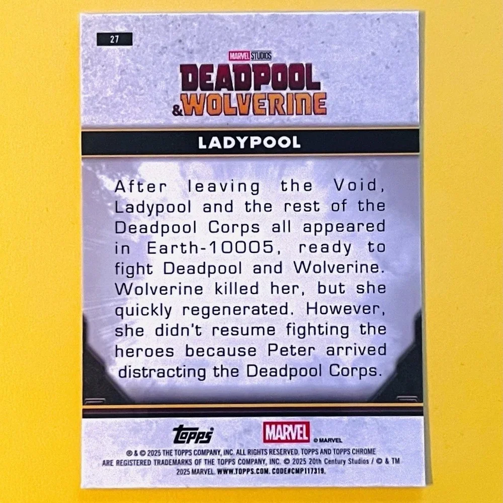 2025 Topps Chrome Deadpool & Wolverine #27 Ladypool Base Marvel‎